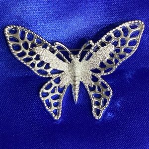 Sarah Coventry Vintage Silver Tone Signed Madame Butterfly Pin/Brooch 1971